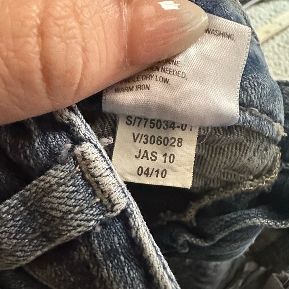 VTG Old Navy Girls Sz 6 Blue Denim Jeans Embroidered  Cross Stitch Straight Y2K - Picture 12 of 13